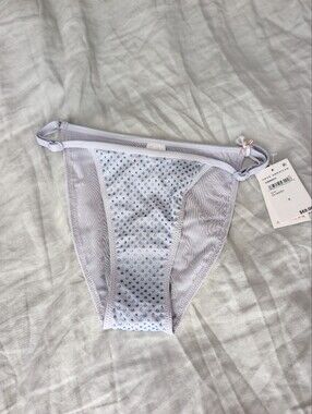 Good American Perfect Fit Rhinestone Bikini Bottom NWT Size S Glass Blue